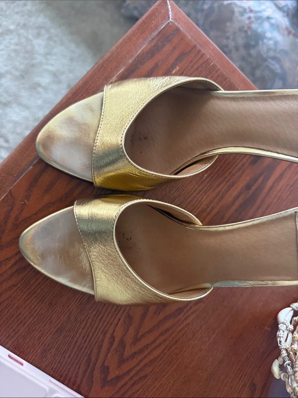 Jeffrey Campbell Metallic Gold Open-Toe 3 inch heel